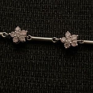 Pink 925 stamped silver and pink cz bracelet